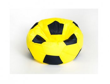 Кресло-мешок Мяч малый желто-черное в Белоярском - beloyarskiy.mebel-74.com | фото