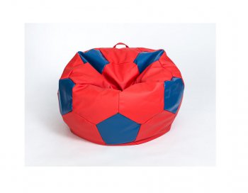 Кресло-мешок Мяч большой Экокожа красно-синее в Белоярском - beloyarskiy.mebel-74.com | фото
