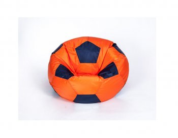 Кресло-мешок Мяч малый оранжево-черное в Белоярском - beloyarskiy.mebel-74.com | фото