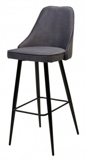 Барный стул NEPAL-BAR СЕРЫЙ #27, велюр/ черный каркас (H=78cm) М-City в Белоярском - beloyarskiy.mebel-74.com | фото