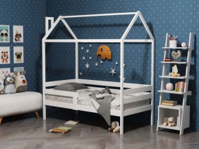 Детская кровать-домик из массива березы Соня-6 (800*1600) Белый/Лак в Белоярском - beloyarskiy.mebel-74.com | фото