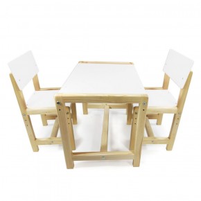 Детский растущий комплект стол и два стула  Я САМ "Лофт" (Белый, Сосна) в Белоярском - beloyarskiy.mebel-74.com | фото