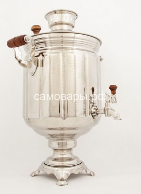 Электрический самовар из латуни на 10 л "Под серебро" в наборе №1 в Белоярском - beloyarskiy.mebel-74.com | фото