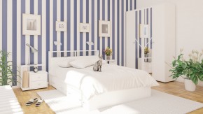 Камелия спальня № 7 Кровать 900 + Стол косметический + Зеркало + Комод, цвет белый, сп.м. 900х2000 мм., б/м, основание есть в Белоярском - beloyarskiy.mebel-74.com | фото