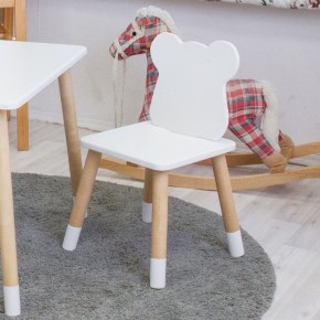 Комплект детской мебели стол и два стула Мишутка (Белый/Белый/Береза) в Белоярском - beloyarskiy.mebel-74.com | фото