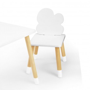 Комплект детской мебели стол и два стула Облачко (Белый/Белый/Береза) в Белоярском - beloyarskiy.mebel-74.com | фото
