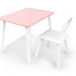 Комплект детской мебели стол и стул Корона (Розовый/Белый/Белый) в Белоярском - beloyarskiy.mebel-74.com | фото