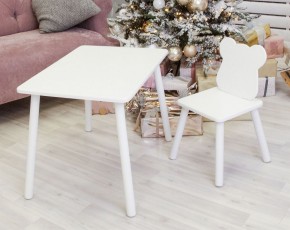 Комплект детской мебели стол и стул Мишутка (Белый/Белый/Белый) в Белоярском - beloyarskiy.mebel-74.com | фото