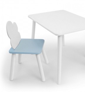 Комплект детской мебели стол и стул Облачко (Белый/Голубой/Белый) в Белоярском - beloyarskiy.mebel-74.com | фото