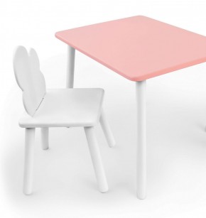 Комплект детской мебели стол и стул Облачко (Розывый/Белый/Белый) в Белоярском - beloyarskiy.mebel-74.com | фото