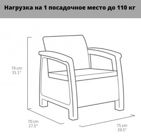 Комплект мебели Корфу Рест (Corfu Rest - without table) капучино-песок в Белоярском - beloyarskiy.mebel-74.com | фото