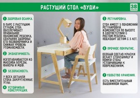 Комплект растущий стол и стул 38 попугаев «Вуди» (Серый, Без покрытия) в Белоярском - beloyarskiy.mebel-74.com | фото