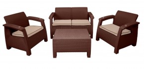 Комплект уличной мебели Yalta Premium Terrace Set (Ялта) шоколадый (+подушки под спину) в Белоярском - beloyarskiy.mebel-74.com | фото