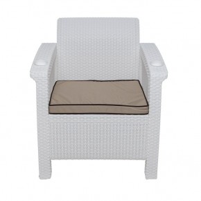 Комплект уличной мебели Yalta Premium Terrace Triple Set (Ялта) белый (+подушки под спину) в Белоярском - beloyarskiy.mebel-74.com | фото