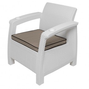 Комплект уличной мебели Yalta Premium Terrace Triple Set (Ялта) белый (+подушки под спину) в Белоярском - beloyarskiy.mebel-74.com | фото
