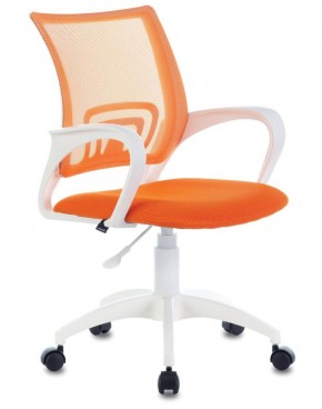 Кресло BRABIX "Fly MG-396W", пластик белый, сетка, оранжевое, 532401, MG-396W_532401 в Белоярском - beloyarskiy.mebel-74.com | фото