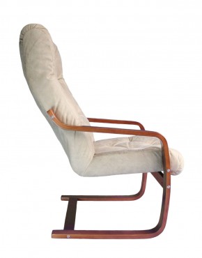 Кресло для отдыха (пружинка) Магнат 102-З-КР замша КРЕМ в Белоярском - beloyarskiy.mebel-74.com | фото