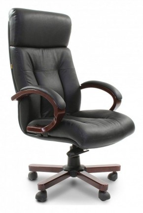 Кресло для руководителя Chairman 421 черный/орех темный, черный в Белоярском - beloyarskiy.mebel-74.com | фото