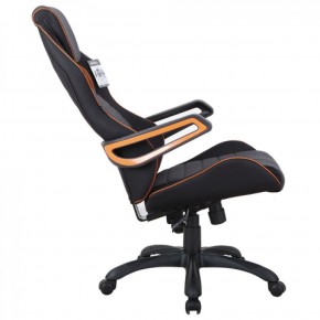 Кресло компьютерное BRABIX Techno Pro GM-003 (ткань черное/серое, вставки оранжевые) 531813 в Белоярском - beloyarskiy.mebel-74.com | фото