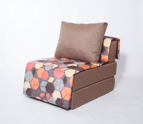 Кресло-кровать бескаркасное Харви (коричневый-геометрия браун) в Белоярском - beloyarskiy.mebel-74.com | фото
