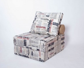 Кресло-кровать-пуф бескаркасное Прайм (Газета) в Белоярском - beloyarskiy.mebel-74.com | фото