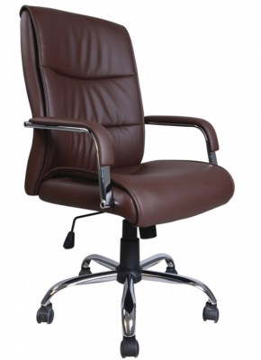 Кресло офисное BRABIX "Space EX-508" (экокожа, хром, коричневое) 531164 в Белоярском - beloyarskiy.mebel-74.com | фото