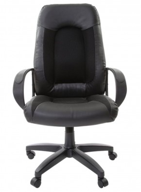 Кресло офисное BRABIX "Strike EX-525" (экокожа черная, ткань черная) 531381 в Белоярском - beloyarskiy.mebel-74.com | фото