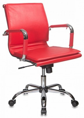 Кресло руководителя Бюрократ CH-993-LOW/RED красный в Белоярском - beloyarskiy.mebel-74.com | фото