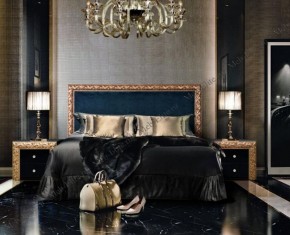 Кровать 2-х спальная (1,6 м) Тиффани Premium черная/золото с мягким элементом (Антрацит) с подъемным механизмомарт (ТФКР-3[3](П) в Белоярском - beloyarskiy.mebel-74.com | фото