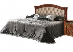 Кровать 2-х спальная с мягким изголовьем без изножья Карина-3 орех (К3КР-4[1]) в Белоярском - beloyarskiy.mebel-74.com | фото