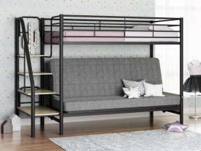 Кровать двухъярусная с диваном "Мадлен-3" (Черный/Серый) в Белоярском - beloyarskiy.mebel-74.com | фото