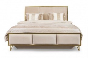 Кровать Lara 1800 с мягким изголовьем + основание (белый глянец) в Белоярском - beloyarskiy.mebel-74.com | фото
