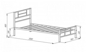 Кровать металлическая "Кадис 900х1900" Белый в Белоярском - beloyarskiy.mebel-74.com | фото