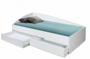 Кровать одинарная "Фея - 3" асимметричная 2000х900 (белая) в Белоярском - beloyarskiy.mebel-74.com | фото