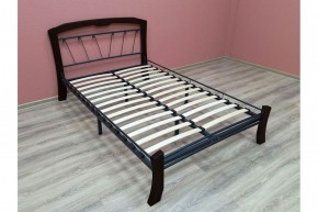 Кровать "Муза 4 Лайт" КМД9 Черная (1600*2000) (ножки-шоколад) с коваными изделиями в Белоярском - beloyarskiy.mebel-74.com | фото