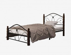 Кровать "Селена 1" Черная (900*2000) (ножки-шоколад) с коваными элементами в Белоярском - beloyarskiy.mebel-74.com | фото