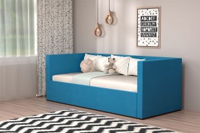 Кровать с ПМ (арт.030) (с/м 900*2000мм) (б/матр), ткань синяя в Белоярском - beloyarskiy.mebel-74.com | фото