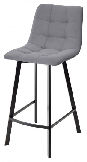 Полубарный стул CHILLI-QB SQUARE серый #27, велюр / черный каркас (H=66cm) М-City в Белоярском - beloyarskiy.mebel-74.com | фото