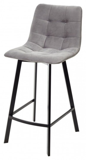 Полубарный стул CHILLI-QB SQUARE светло-серый #26, велюр / черный каркас (H=66cm) М-City в Белоярском - beloyarskiy.mebel-74.com | фото