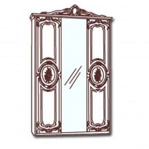 Шкаф 3-х дверный с зеркалами (01.143) Роза (орех) в Белоярском - beloyarskiy.mebel-74.com | фото
