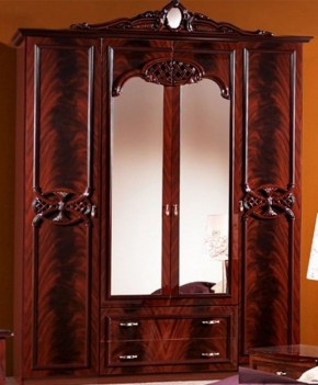 Шкаф 4-х дверный с зеркалами (03.144) Ольга (могано) в Белоярском - beloyarskiy.mebel-74.com | фото