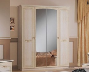 Шкаф 4-х дверный с зеркалами (08.244) Ирина (беж) в Белоярском - beloyarskiy.mebel-74.com | фото