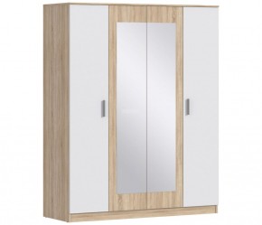 Шкаф 4х дверный с зеркалами Уют СБ-2750/1 (Дуб Сонома/Белый) в Белоярском - beloyarskiy.mebel-74.com | фото