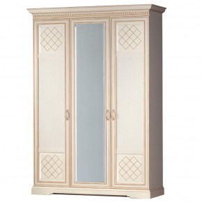 Шкаф для одежды 3-дверный №800 Парма кремовый белый в Белоярском - beloyarskiy.mebel-74.com | фото
