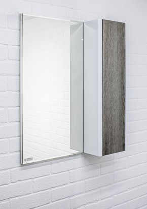 Шкаф-зеркало Uno 60 Дуб серый левый/правый Домино (DU1503HZ) в Белоярском - beloyarskiy.mebel-74.com | фото