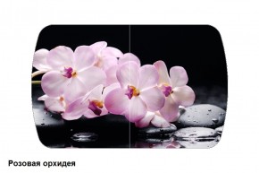Стол Бостон 900*600 (опоры Брифинг) Стекло/фотопечать Розовая Орхидея в Белоярском - beloyarskiy.mebel-74.com | фото