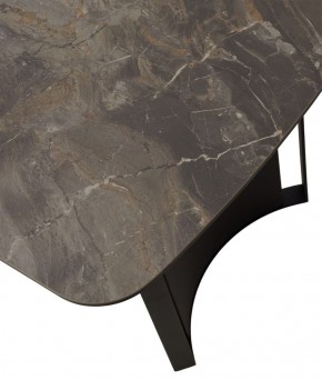 Стол RASMUS 160 KL-80 Серый мрамор, итальянская керамика / черный каркас, ®DISAUR в Белоярском - beloyarskiy.mebel-74.com | фото